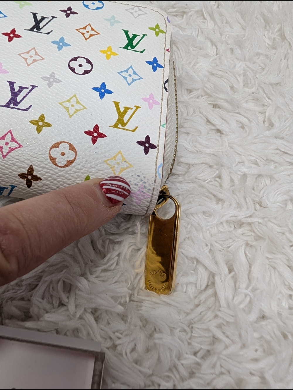 Louis Vuitton Murakami White Multicolor Monogram Zip Wallet - Picture 3 of 14